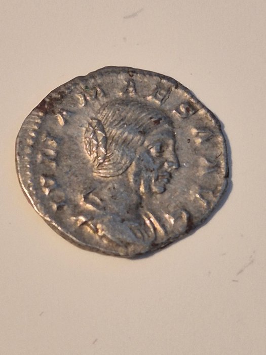 Impero romano. Giulia Mesa (Augusta, 218-224/5 d.C.). Denarius Rome - Pudicitia  (Senza Prezzo di Riserva)