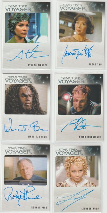 Topps - 6 Card - Star Trek Voyager Heroes & Villains - 6x autograph cards of one Very Limited