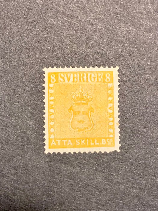 Sverige 1855/1855 - 8 skilling gul (*) - Mi 4