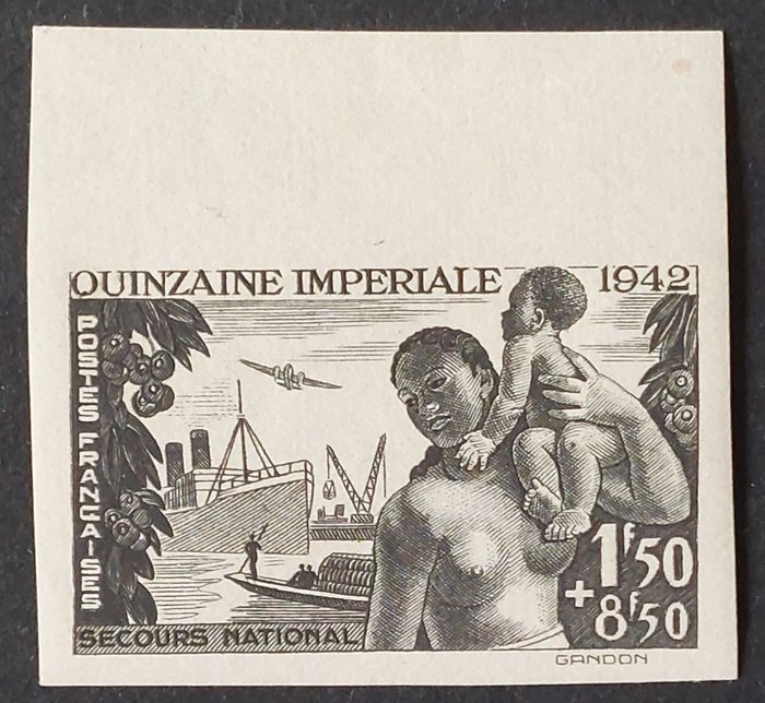 Frankreich 1942 - Frau, ungezähnte Briefmarke - Yvert 543