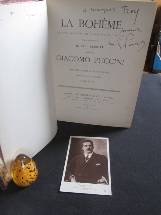 Signed; Giacomo Puccini - La Bohème - 1905