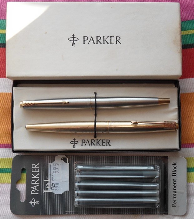 Parker - '45' Signet + '45' Flighter-De-Luxe - Caneta de tinta permanente