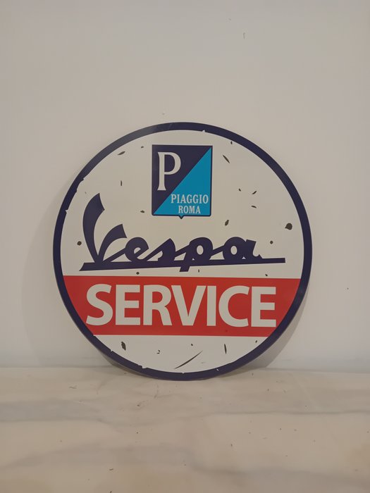 Sign - Vespa - Vespa Service Piaggio Roma, 40cm
