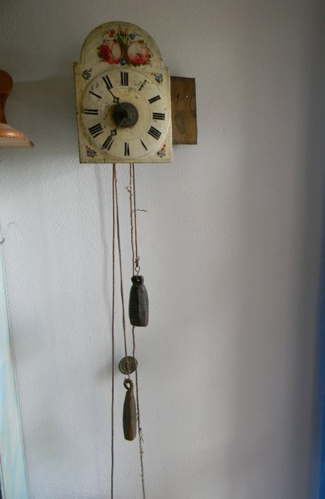 Ceas cu pendul Black Forest, Ceas deşteptător cu percuţie - Schwarzwald - Baroc - Lemn, Metal, lemn - 1750-1800