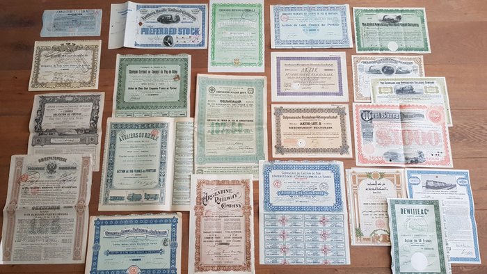 Certifikat - 22  Historic Railway Shares and Bonds, 1858-1976 - (Ligne Internationale d’Italie par Le Simplon, 1868 - Northern Pacific) - 1885