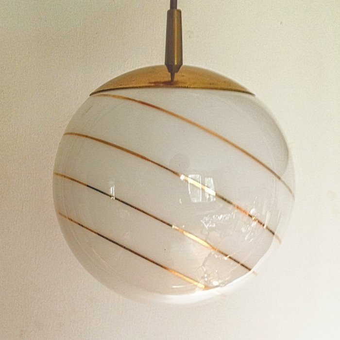 Massive - Lampă plafon - Regency Glamour - ∅ 20 cm - Alamă, Sticlă