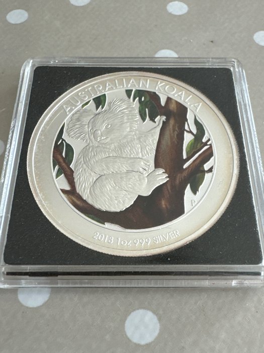 澳大利亚. 1 Dollar 2013 "Koala" mit Farbapplikation, 1 Oz (.999)  (没有保留价)