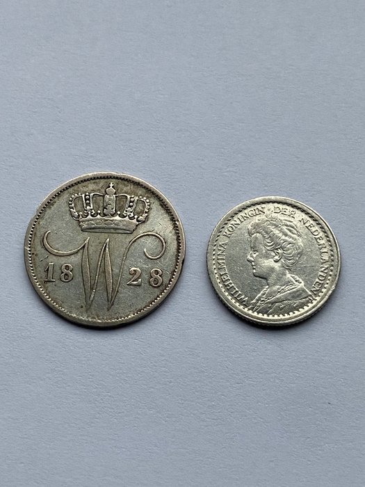 Ολλανδία. 10 Cents 1828/1918 (2 stuks)  (χωρίς τιμή ασφαλείας)