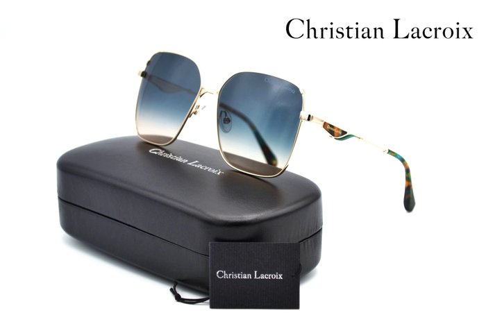 Christian Lacroix - CL9029 456 - Designed in France - Gold Metal with Green Details - *New* - Okulary przeciwsłoneczne