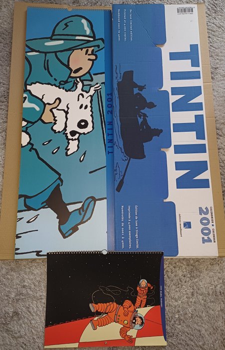 Tintin - Calendrier 2001 numéroté + Calendrier On a marché sur la Lune 2000 - 2 日历 - 1999/2000