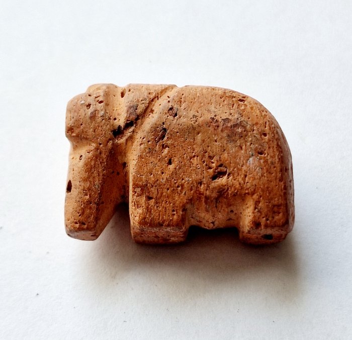 Indus-Tal Terracotta Elefanten-Perlen-Talisman - 31 mm