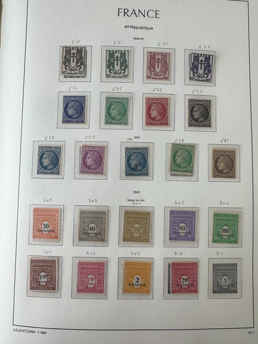 France  - Complete years "1945-1949" in NEW **/* - TB