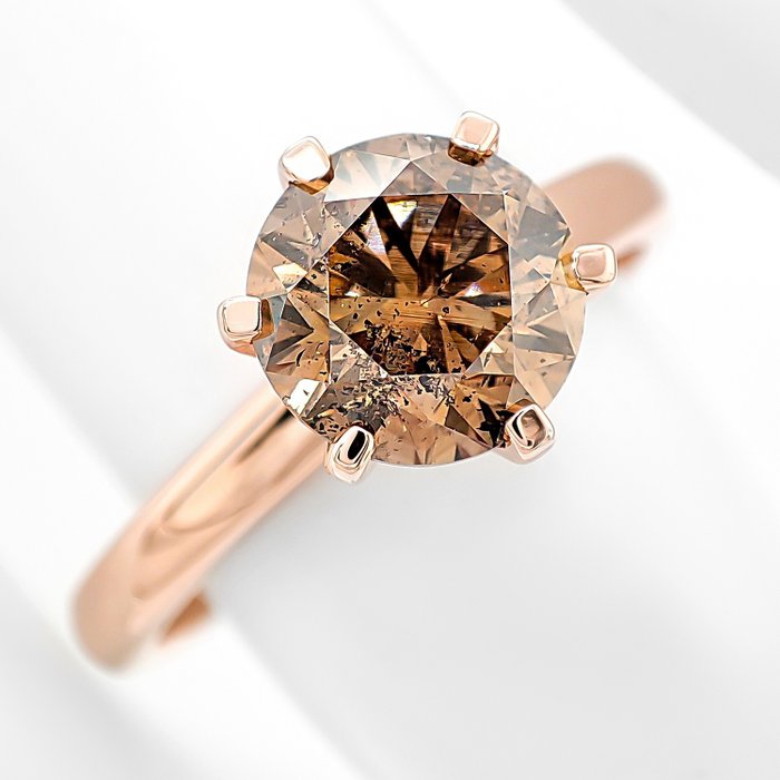 χωρίς τιμή ασφαλείας - 1.56 Carat Fancy Diamond Solitaire - Δαχτυλίδι - 14 καράτια Ροζ χρυσό 