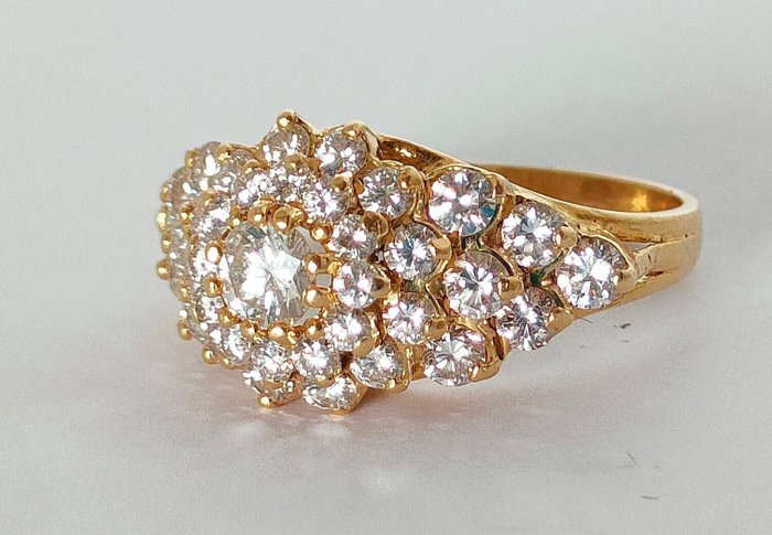 Stacking-Ring - 18 kt Gelbgold -  1.63 tw. Diamant  (Natürlich) - Diamant 