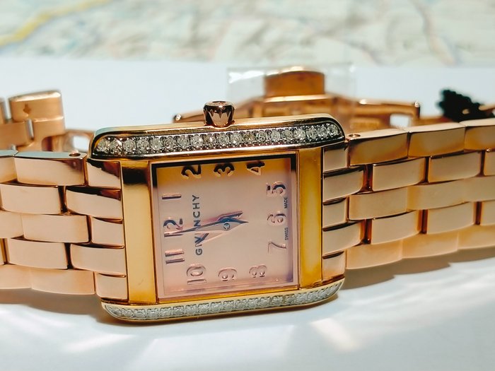 Givenchy GV.5200S - Pink, certified  Diamond - Steel Quartz Women's Watch - Zonder Minimumprijs - Dames - 2000-2010
