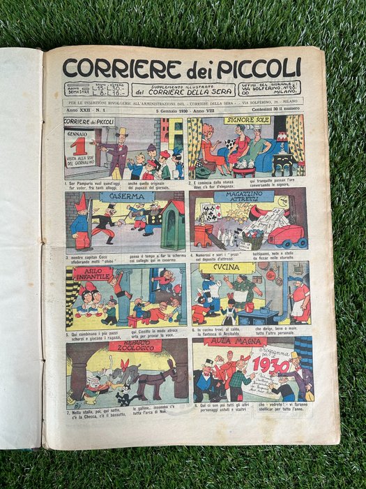 Il Corriere dei Piccoli Anno XXII nn. 1/52 - annata completa rilegata - 1 Blad - Første utgave - 1930