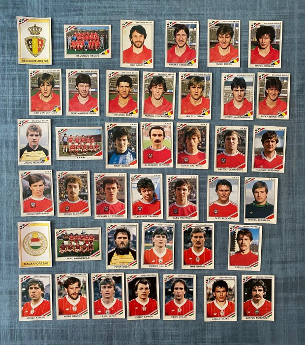 Panini - World Cup Mexico 86 - Belgica, Hungría, URSS - All different - 40 Loose stickers