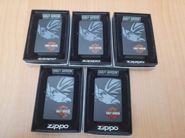 Zippo - Encendedor zippo Harley davison - 袖珍打火機 - 鋼（不銹鋼）, 黃銅
