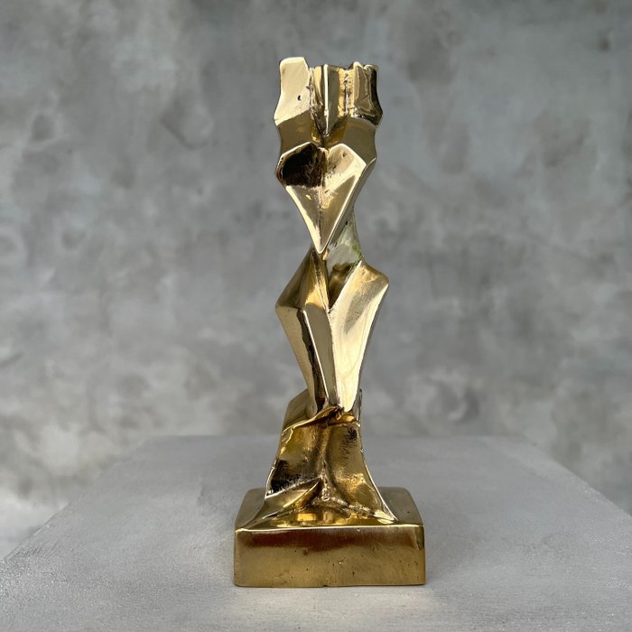 Szobor, NO RESERVE PRICE - Sculpture Cubist Lady - Bronze - 21 cm - Bronz