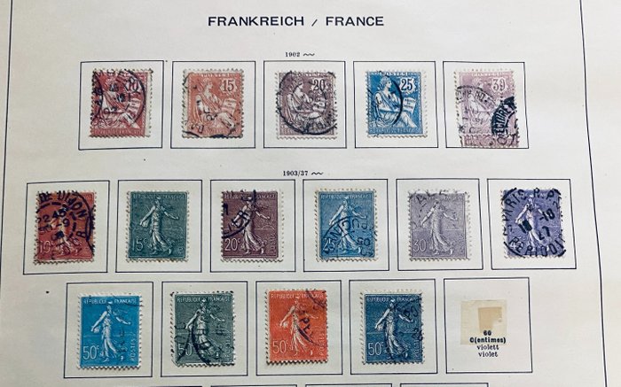 Frankreich  - Sammlung Frankreich auf alten Albumseiten