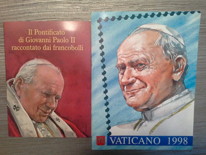 Cidade do Vaticano 1998/2005 - Livro de selos 1998 + Pontificado de João Paulo II com selos em folha de ouro e prata
