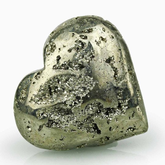 EXTRAORIDINARY! Lustrous Heart-Shaped PYRITE Crystals - Height: 7.1 cm - Width: 6.3 cm- 375 g