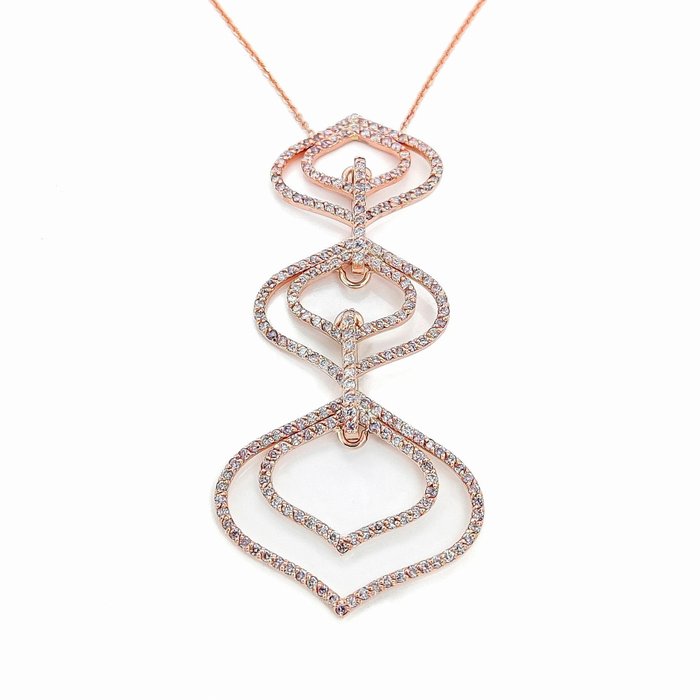 No Reserve Price - 1.63 Carat Pink Diamonds - Pendant - 14 kt. Rose gold 