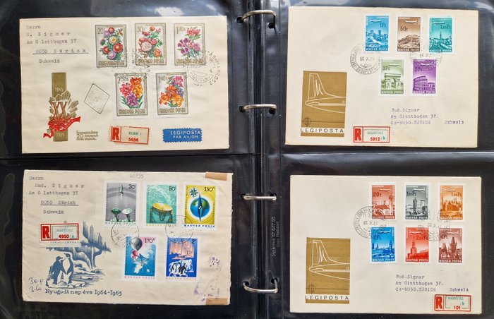 UNGARN  - Registrerte (!) postsendinger med original porto + interessante frimerker - Michel