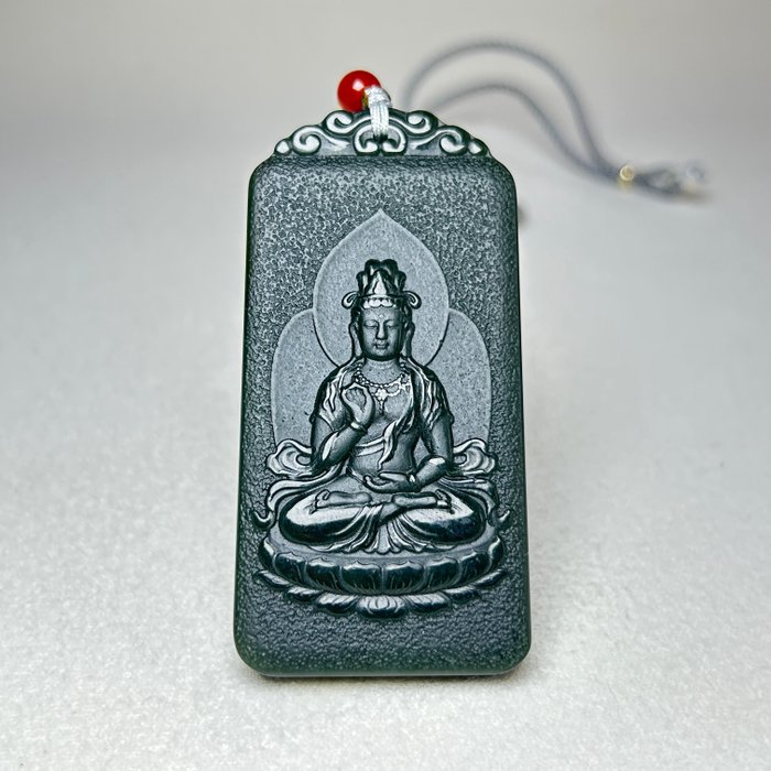 Guanyin Amulet Pendant - Nefrit - Asia  (Fără preț de rezervă)