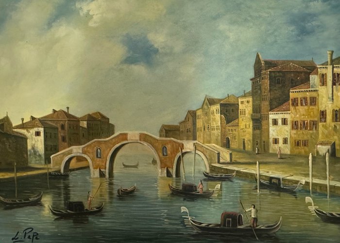 L. Pepe (XX-XXI), da Francesco Guardi - Venezia: Il Ponte e le Gondole