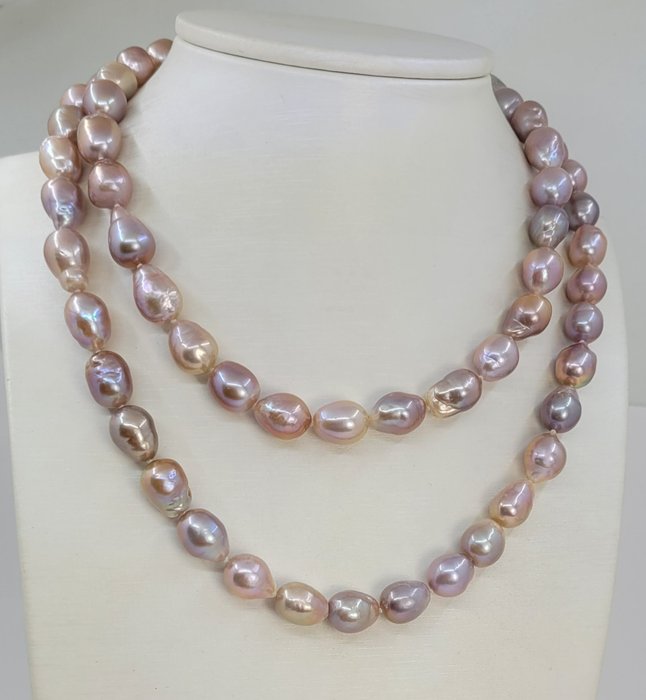 χωρίς τιμή ασφαλείας - Κολιέ 8,5x10mm Pink Edison Freshwater Pearls - Ασήμι 925 
