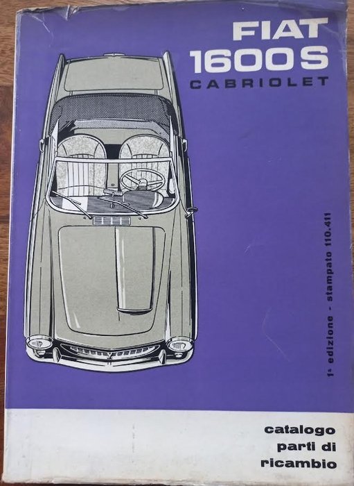 Manual - Fiat - Catalogo parti di ricambio 1600 S Cabriolet - 1962
