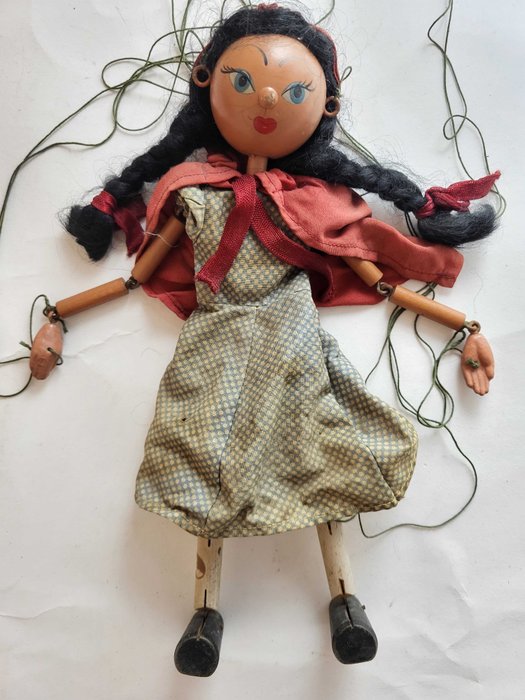 Marionetă - Lemn, stofa, ceramica - 1940-1950