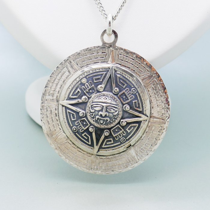 Ohne Mindestpreis - Maya - 74gr - Halskette mit Anhänger Silber 