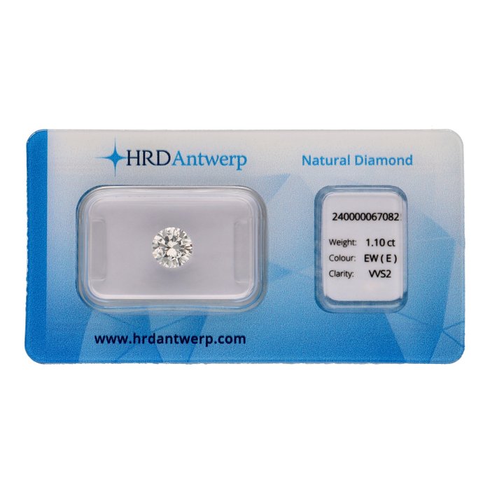 1 pcs Diamante - 1.10 ct - Brillante - E - VVS2