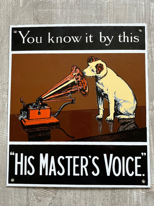 Emailleschild - His Master‘s Voice - Emaille