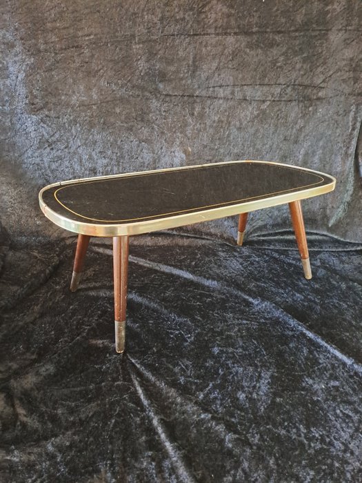 Side table - 木, 玻璃, 黃銅