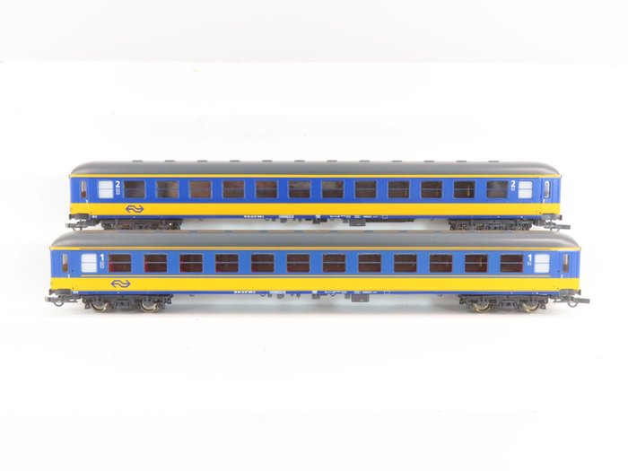 Roco H0 - 45314/45316 - Modellbahn-Personenwagen (2) - 2 Schnellzugwagen 1. und 2. Klasse „ICK“ - NS