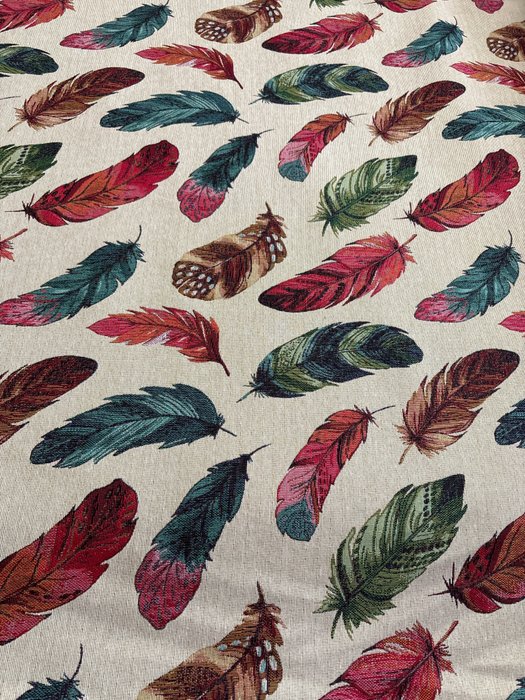 Gobelino diseño exclusivo Piuma Multicolor - Tejido de tapicería - 300 cm - 280 cm
