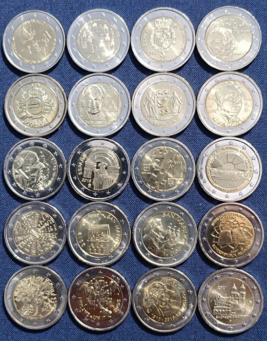 Europa. 2 Euro 2004/2023 (20 monnaies)  (Zonder Minimumprijs)