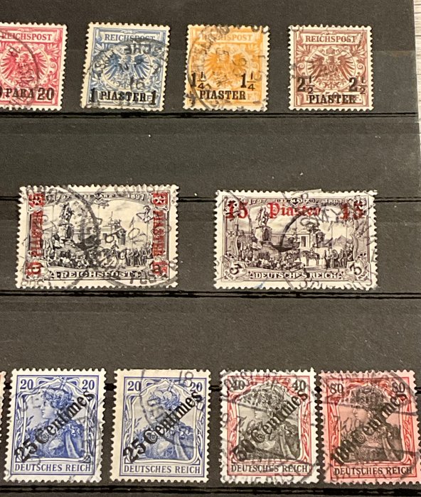 德国驻外办事处 1884/1905 - 土耳其九枚邮票和来自外国邮局的中国十九枚邮票具有高 - Michel