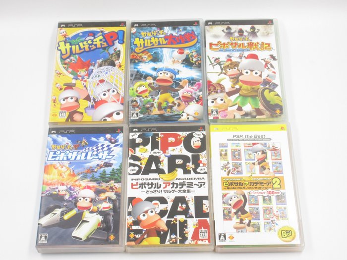Sony - Ape Escape Saru Get You Monkey サルゲッチュ Pipo Saru Racer Piposaru Academia Japan - PlayStation Portable (PSP) - Videogame set (6) - In originele verpakking