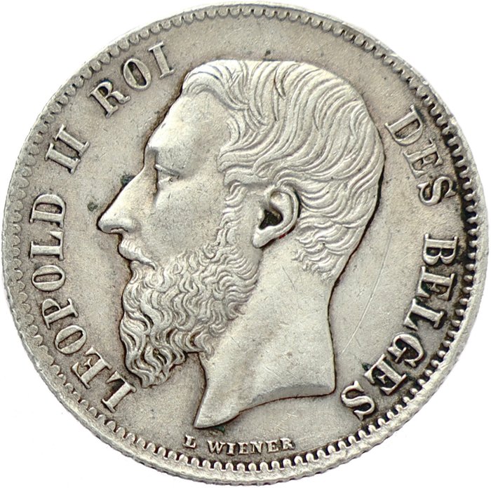 比利時. Leopold II (1865-1909). 50 centimes 1867