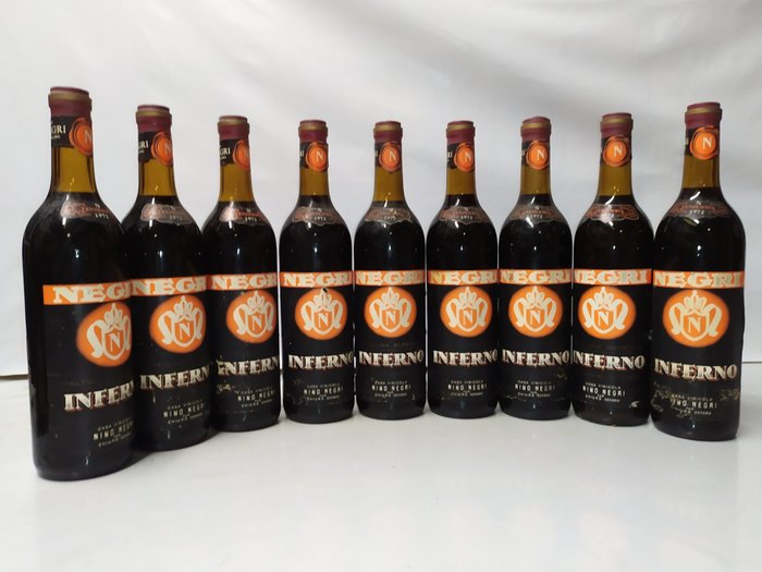 1972 Inferno Nino Negri Valtellina superiore - Veneto - 9 Flaskor (0,72 L)