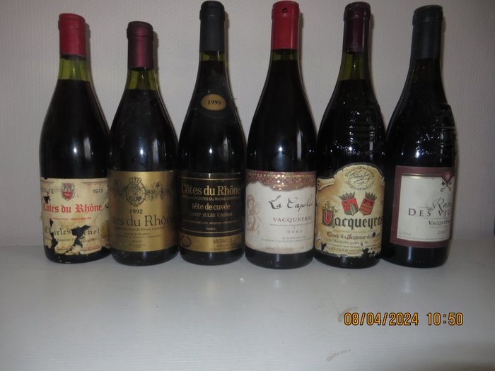 1999 Rhône Wines - Rhône, Vacqueyras - 6 Flessen (0.75 liter)