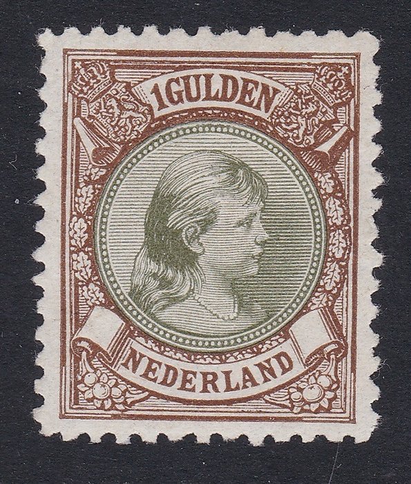 Olanda 1893/1893 - Koningin Wilhelmina NVPH 46 C perforare 11 cu certificat foto - Koningin Wilhelmina NVPH 46 c