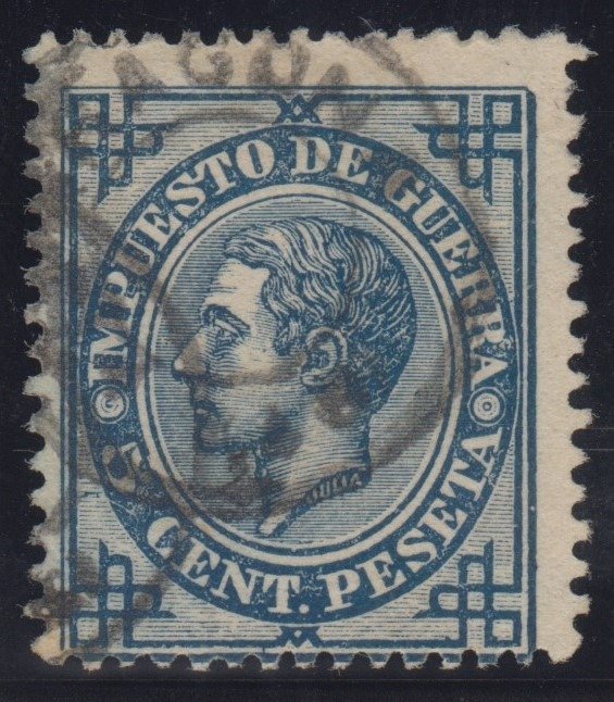 西班牙 1876 - 阿方索十二世。 5 美分，綠色。顏色變化。 - Edifil 183cc
