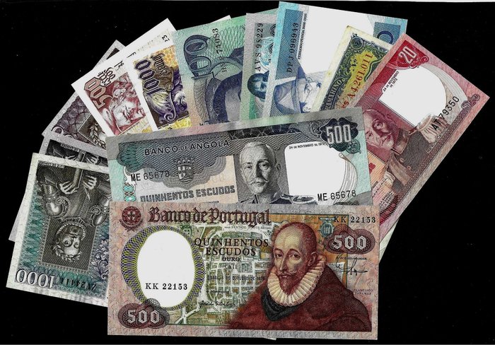 葡萄牙和殖民地. - 12 banknotes - various dates  (没有保留价)
