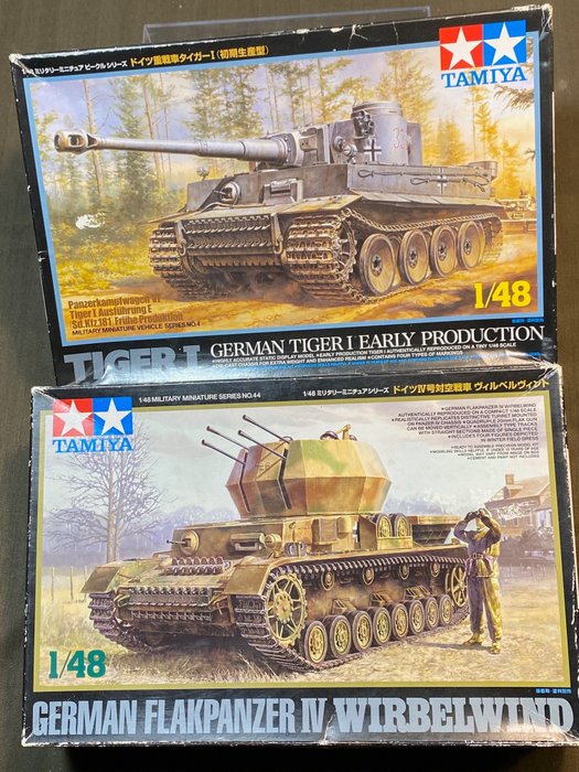 Tamiya - Speelgoed Tiger I Early Production + German Flakpanzer IV Wirbelwind