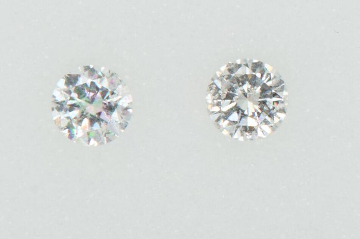 2 pcs Diamanter - 0.23 ct - Rund - NO RESERVE PRICE - F - G - I2